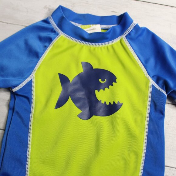 Crazy 8 Baby Boy's Rashguard Swim Shirt Size 12-18 Months UV Protection - Picture 4 of 5